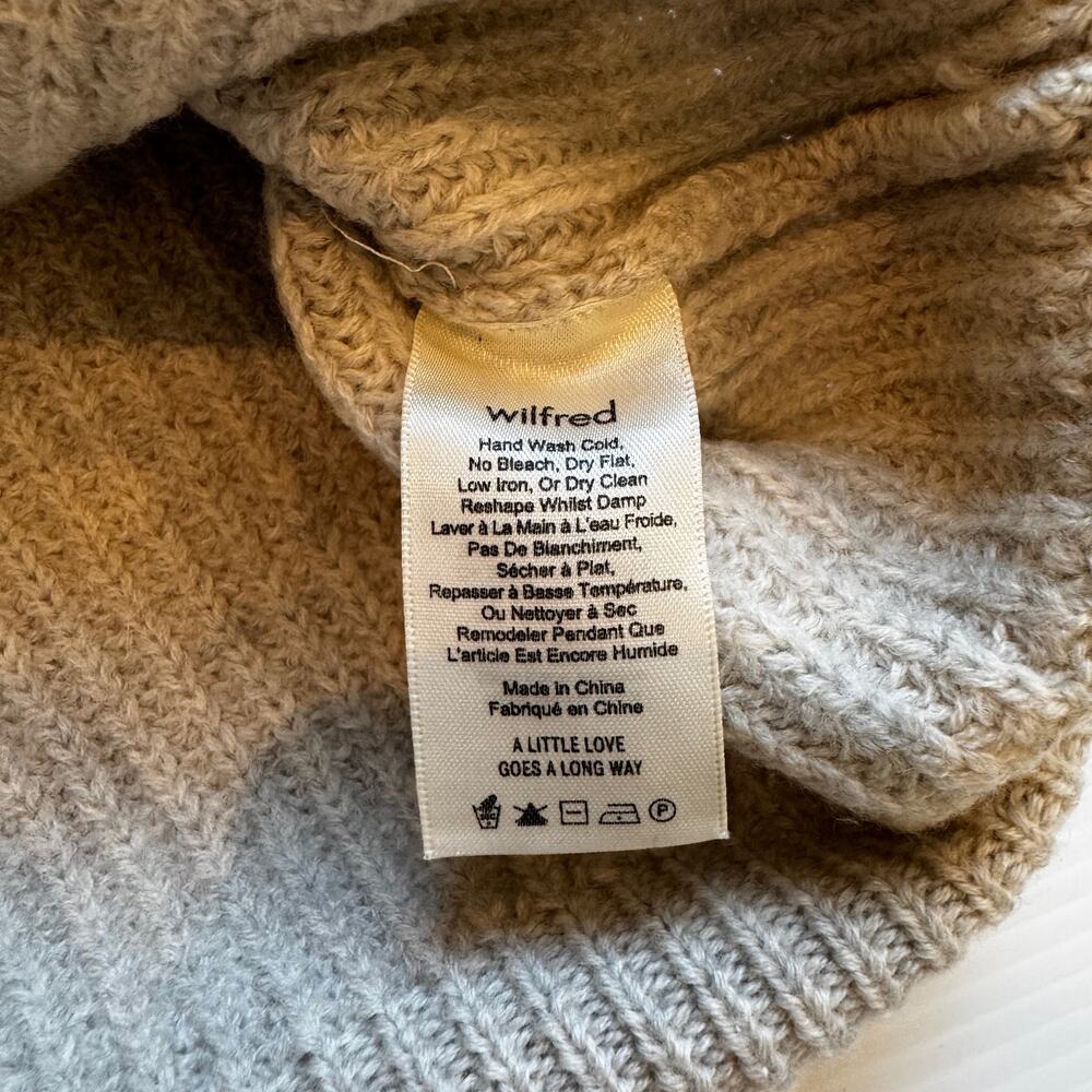 Wilfred Aritzia Montpellier 100% Merino Wool Chunky Turtleneck Sweater Oatmeal S - Picture 6 of 16
